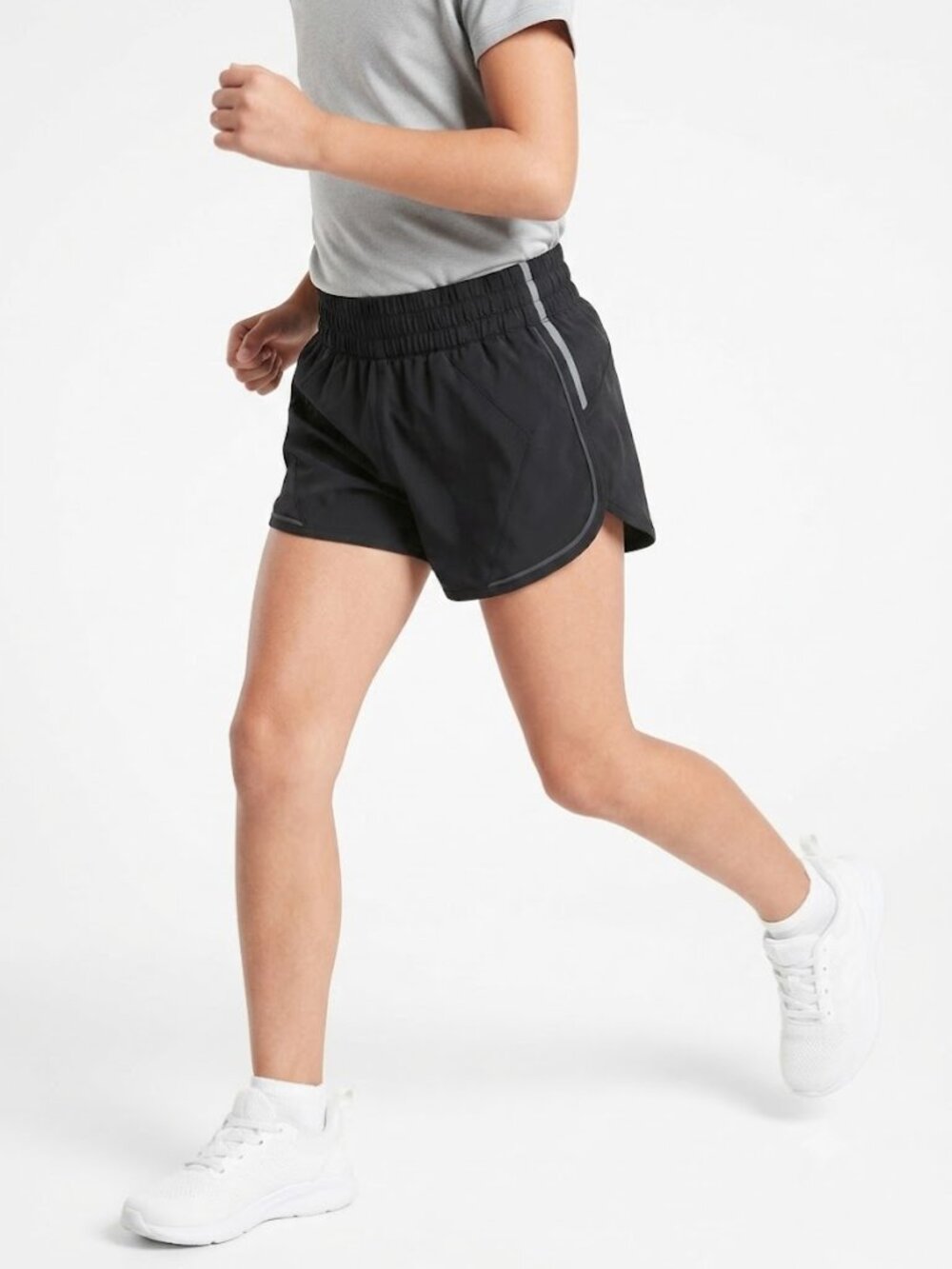 Athletic Work Girls Dolphin Black Athletic Running Shorts - Lightweight S 6- 6X